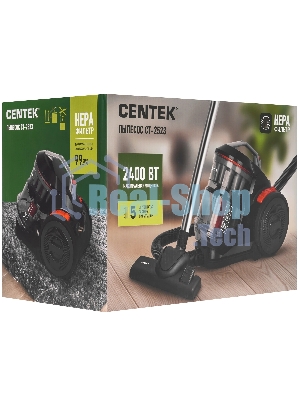 Пылесос Centek CT-2523 черный/красный, 420/2400 Вт, уборка сухая, пылесборник контейнер 3.5 л