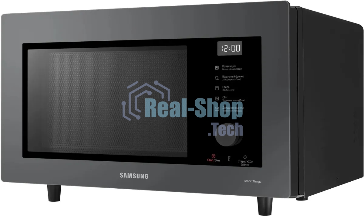 Микроволновая печь Samsung MC32DB7746KC/BW антрацит, 32 л, 1400 Вт, переключатели - поворотный механизм/сенсор