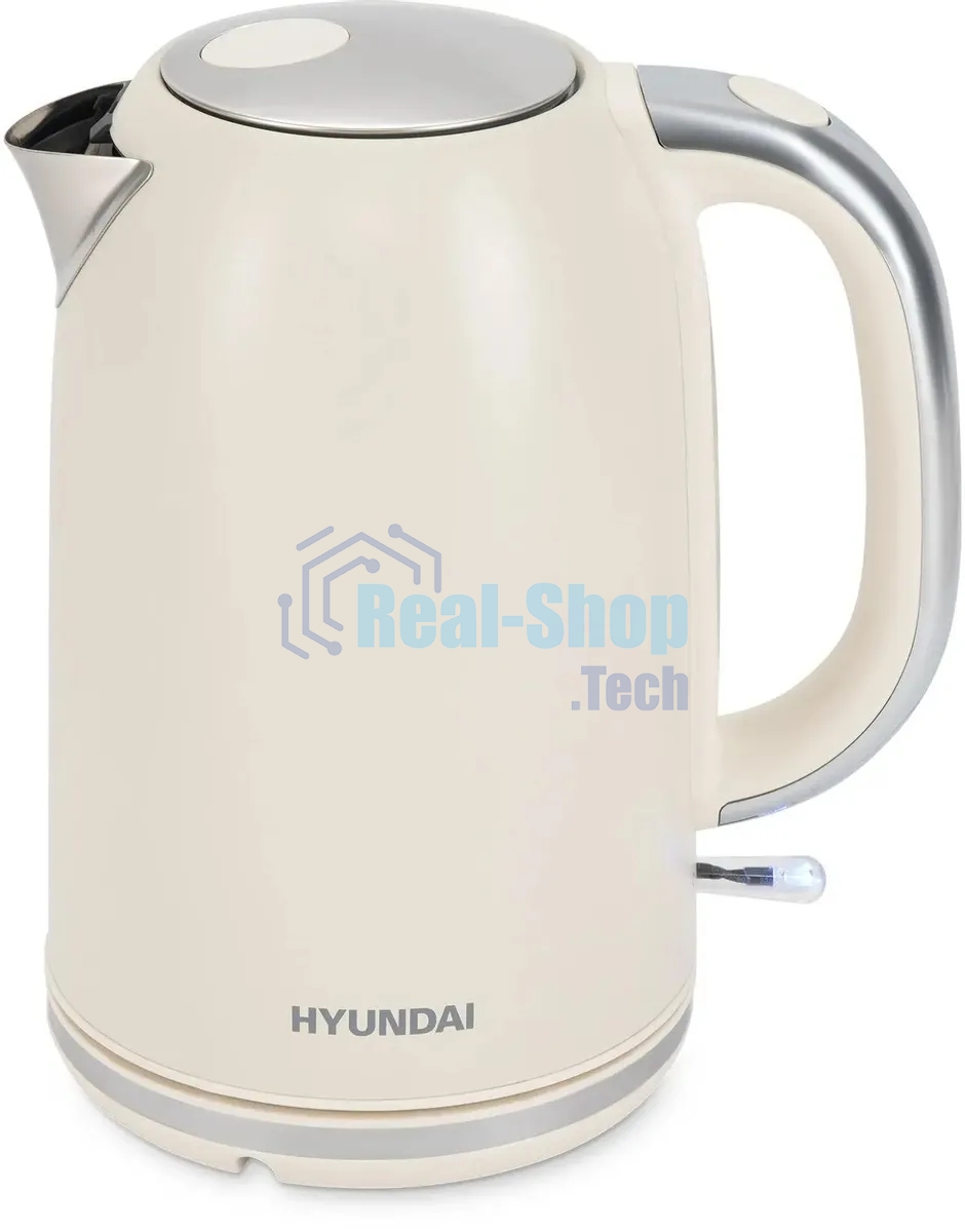 Чайник электрический Hyundai HYK-S9900 1.7л. 2200Вт молочный/серебристый корпус: металл
