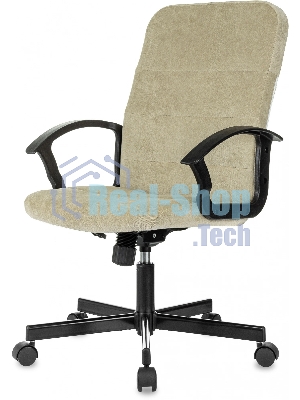 Кресло офисное Бюрократ Triest Fabric песочный Light-21 крестов. металл черный