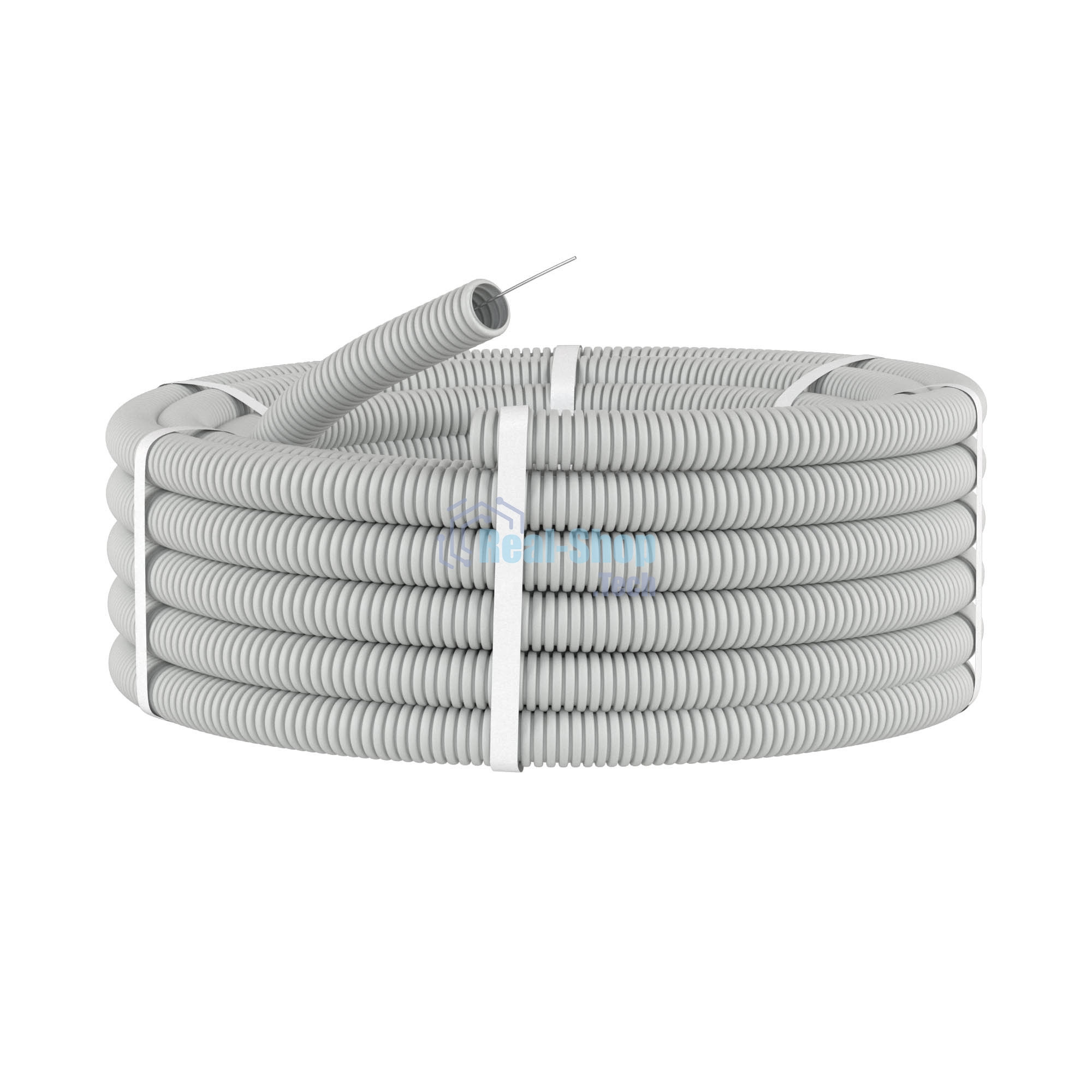 Труба гофрированная ПВХ DKC d20 мм с протяж. сер. (уп. 100 м)