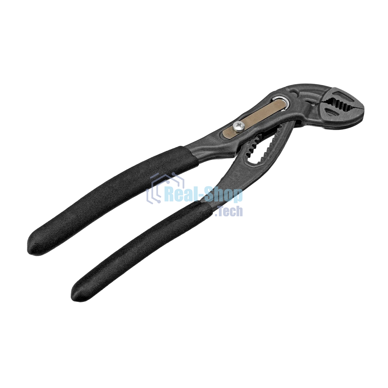 Клещи переставные Denzel кнопочный механизм, обливные рукоятки, 180 мм