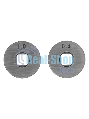 Подающий ролик Denzel V профиль под стальную проволоку 0,8-1 мм, посадка квадрат, 2 шт