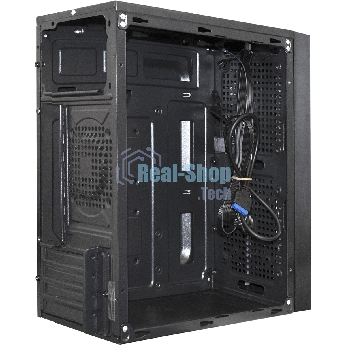 Компьютерный корпус Minitower ExeGate mEVO-9302-NPX400 (mATX, БП 400NPX с вент. 12см, 2*USB+1*USB 3.0, HD аудио, черный, с RGb подсветкой)