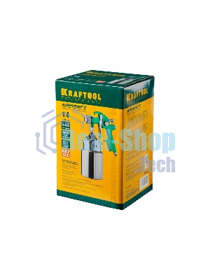 Пневматический краскопульт KRAFTOOL AirKraft, HVLP, с нижним бачком, 1,4мм