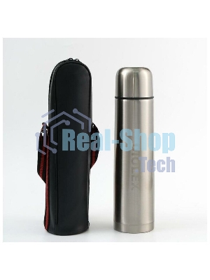 Термос Diolex DX-1000-B 1000 мл, с узкимгорлом, в чехле, нержавеющая сталь