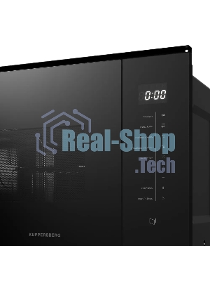 Встраиваемая микроволновая печь Kuppersberg HMW 651 B, High-Tech, 25 л, мощность 900 Вт, кварцевый гриль, поворотный стол, 5 уровней мощности, 8 автоматических программ, размораживание, сенсорное управление, дисплей, черный
