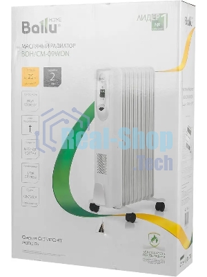 Обогреватель масляный Ballu Comfort BOH/CM-09WDN (9 секций) белый, 2000 Вт, 25 м2, термостат