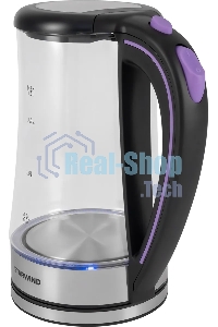 Чайник электрический Starwind SKG4045 1.8 л, 1800 Вт, черный/серебристый корпус: стекло