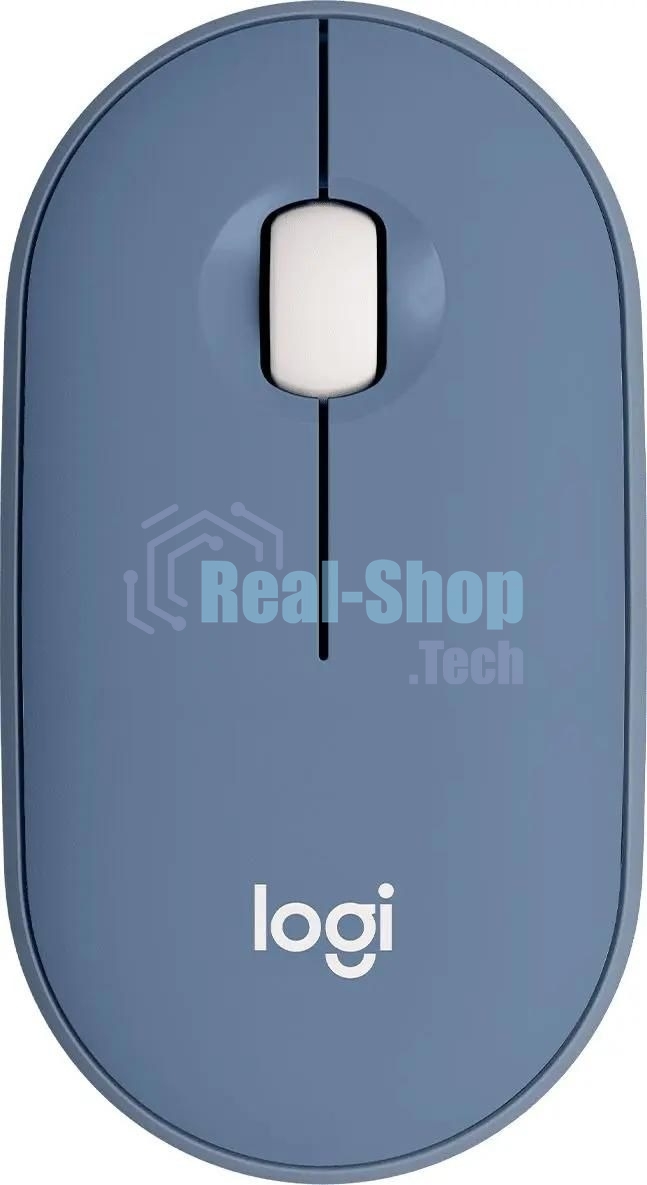 Мышь беспроводная Logitech Pebble M350 синий, 1000 dpi, радиоканал, Bluetooth, USB, кнопки - 3