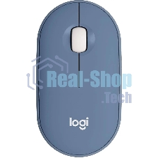Мышь беспроводная Logitech Pebble M350 синий, 1000 dpi, радиоканал, Bluetooth, USB, кнопки - 3