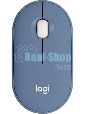 Мышь беспроводная Logitech Pebble M350 синий, 1000 dpi, радиоканал, Bluetooth, USB, кнопки - 3