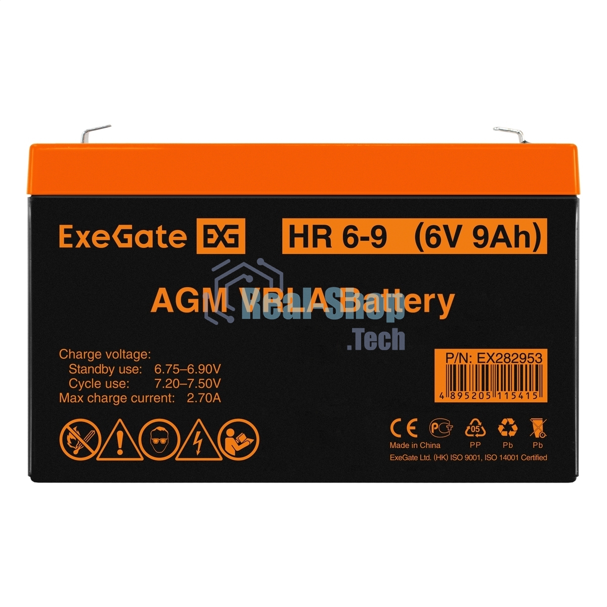 Батарея для ИБП ExeGate HR 6-9 (6V 9Ah, 634W), клеммы F2