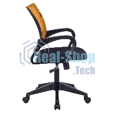 Кресло Бюрократ CH-695N/OR/TW-11 оранжевый/черный, сетка, 120 кг, механизм качания