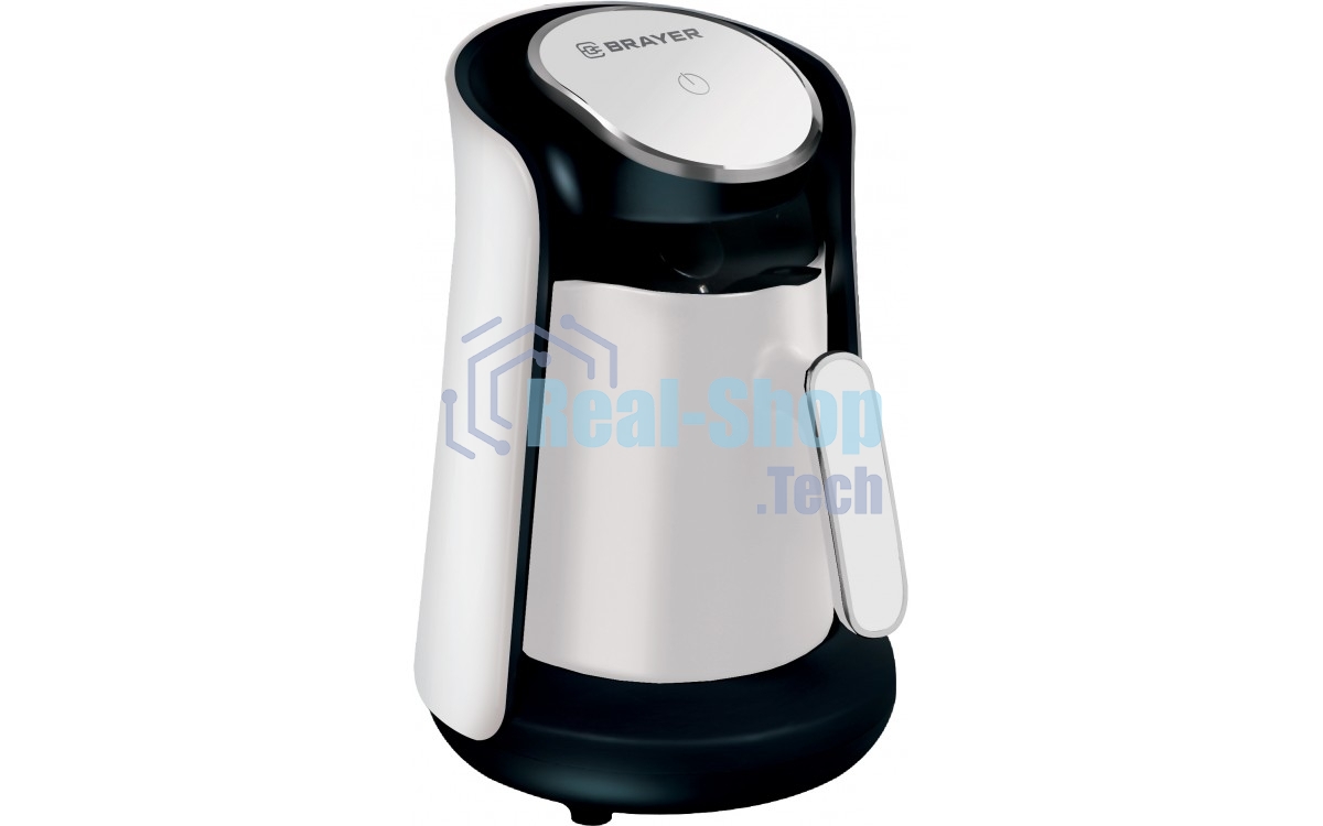 Электрическая турка BRAYER BR1142 белый/серый, исп. кофе -молотый, 0.5 л, 500 Вт.
