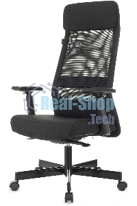 Кресло руководителя Бюрократ T-995 черный TW-01, сетка/ткань, крестов. металл черный