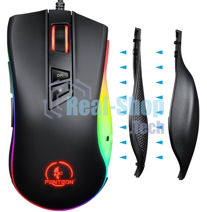 Мышь проводная Jet.A Panteon PS88 черный, 6200 dpi, USB, кнопки - 9