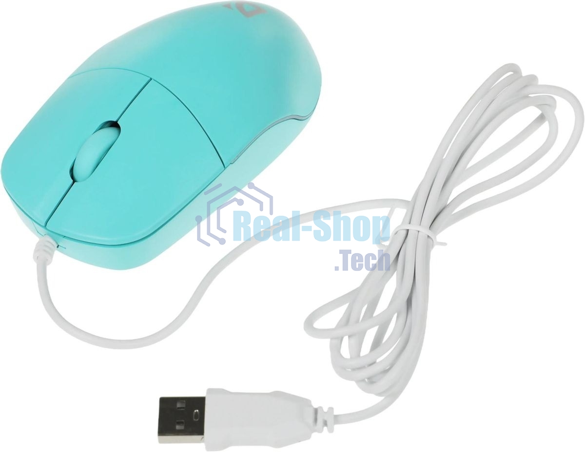 Мышь проводная Defender Azora MB-241 голубой, 1200 dpi, USB, кнопки - 3
