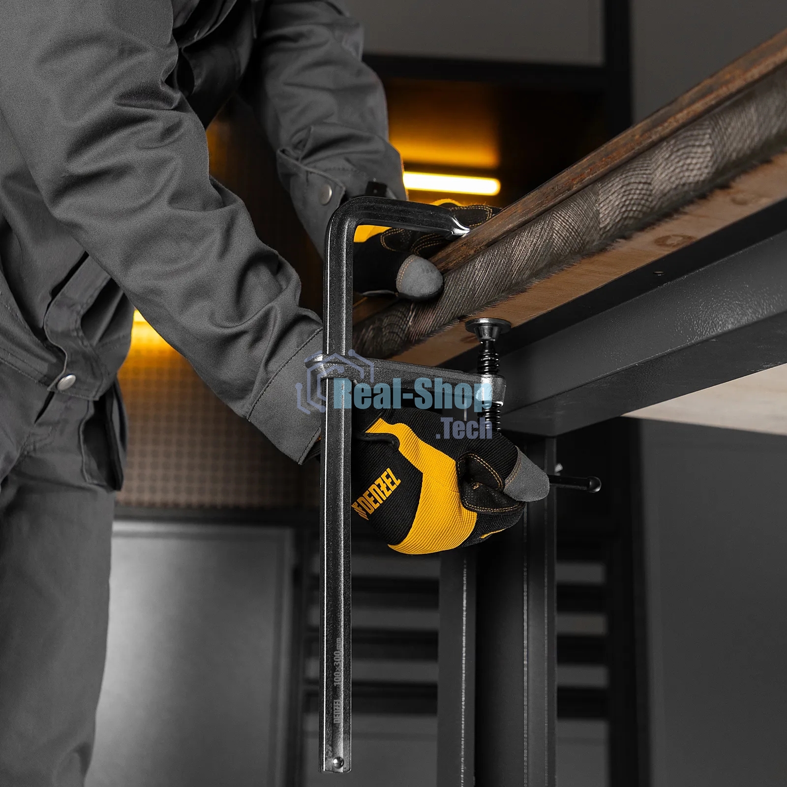 Струбцина Denzel F-образная, 100x300мм, кованая