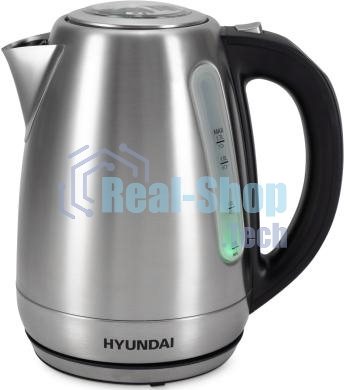 Чайник электрический Hyundai HYK-S8408 1.7л. 2200Вт серебристый матовый/черный (корпус: нержавеющая сталь)