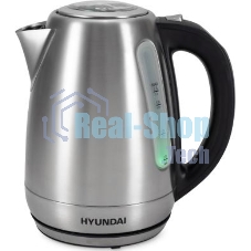 Чайник электрический Hyundai HYK-S8408 1.7л. 2200Вт серебристый матовый/черный (корпус: нержавеющая сталь)