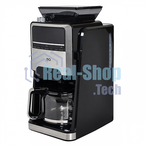 Кофеварка капельная со встроенной кофемолкой BQ CM3002 черный-стальной, исп. кофе - зерновой/молотый, 1.5 л, 1400 Вт