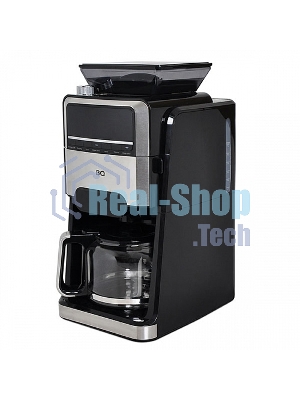 Кофеварка капельная со встроенной кофемолкой BQ CM3002 черный-стальной, исп. кофе - зерновой/молотый, 1.5 л, 1400 Вт