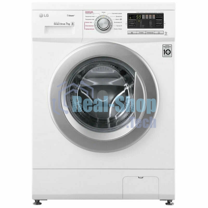 Стиральная машина LG F1296HDS1 белый, загрузка фронтальная 7 кг, 1200 об/мин., класс: А