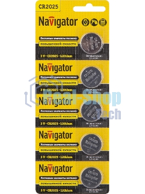 Элемент питания Navigator NBT-CR2025-BP5, 3 В
