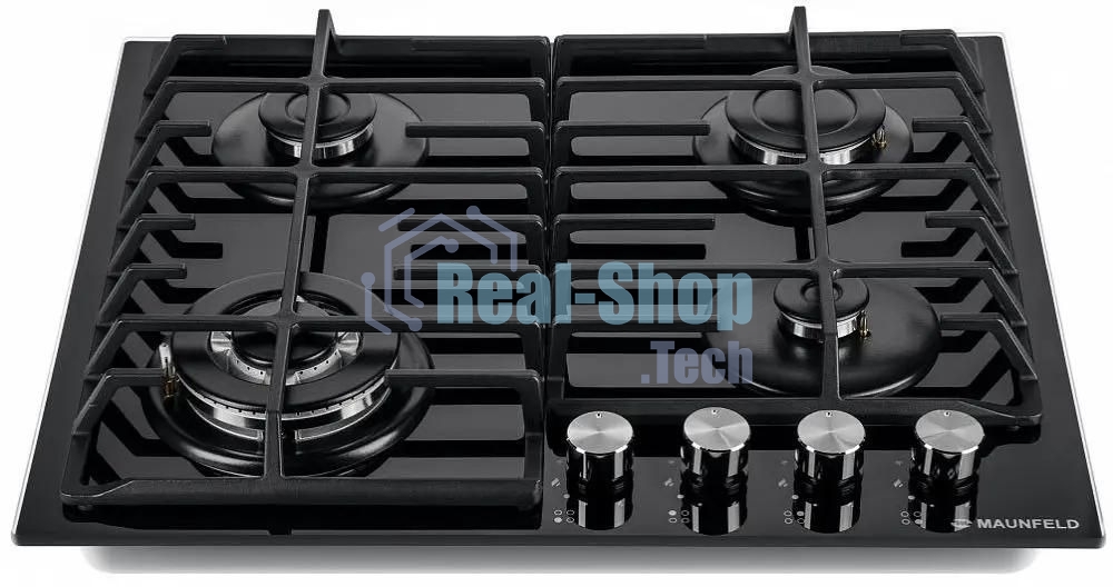 Газовая варочная панель Maunfeld EGHG.64.63CB/G, 4 конфорки, закаленное стекло, черный