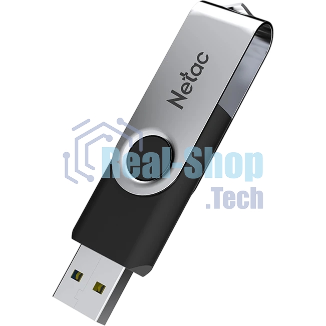 Флешка USB Netac U505 (NT03U505N-064G-32BK), 64Gb, USB 3.0, R/W 110/45, черный/серебристый