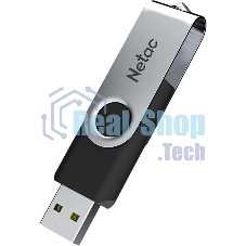 Флешка USB Netac U505 (NT03U505N-064G-32BK), 64Gb, USB 3.0, R/W 110/45, черный/серебристый