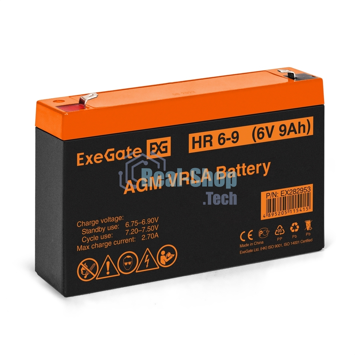 Батарея для ИБП ExeGate HR 6-9 (6V 9Ah, 634W), клеммы F2