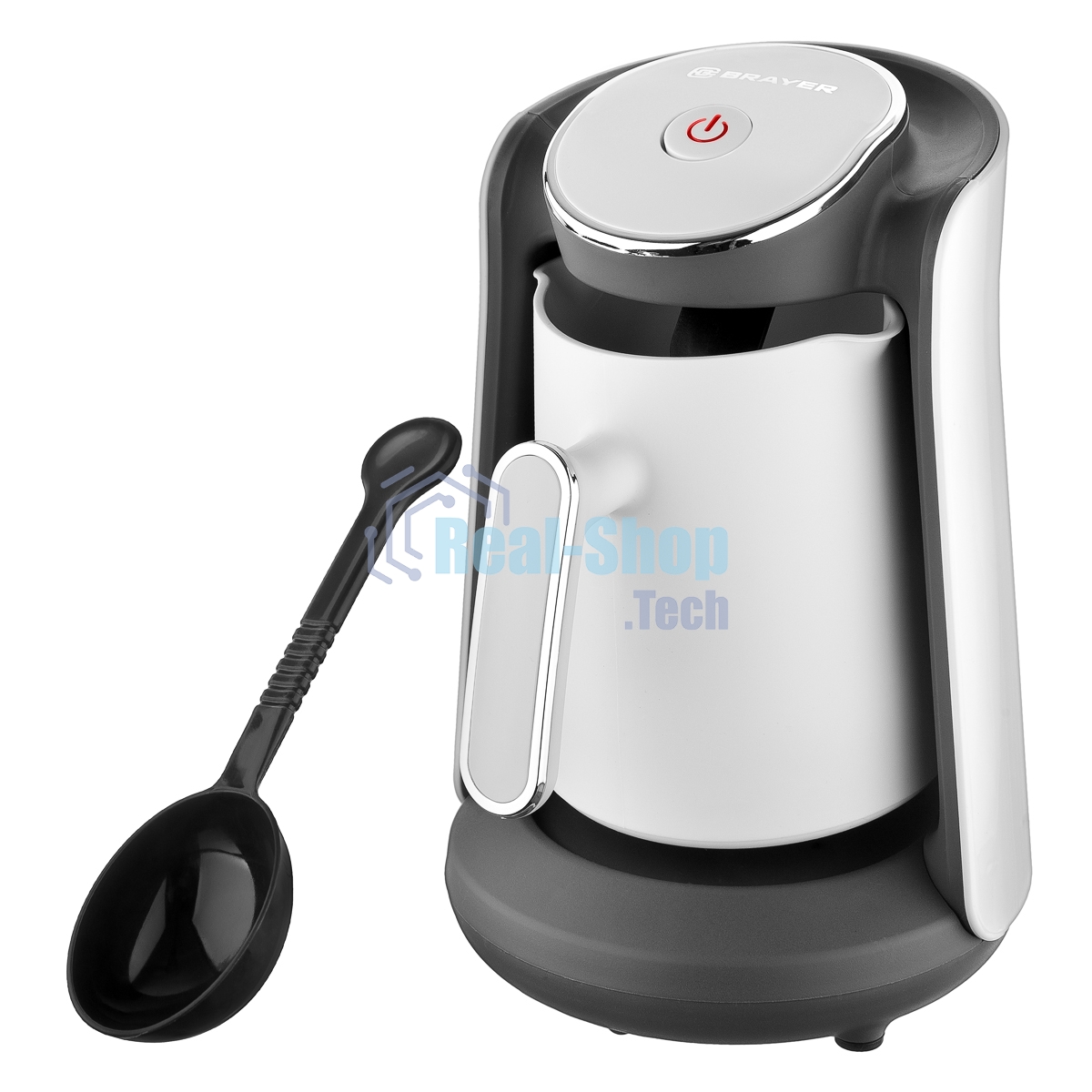 Электрическая турка BRAYER BR1142 белый/серый, исп. кофе -молотый, 0.5 л, 500 Вт.