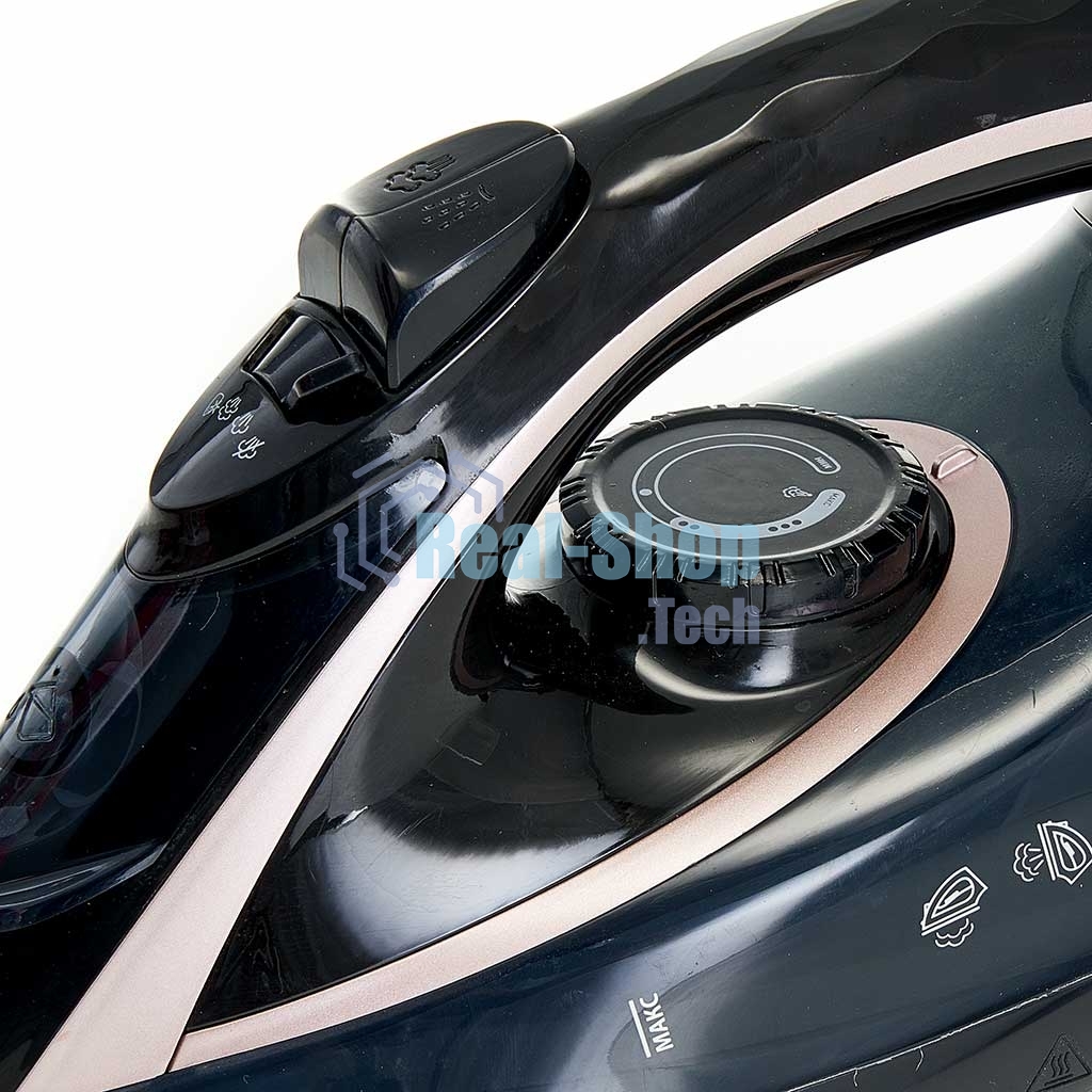 Утюг DELTA LUX DE-3001 черный с бронзовым, 2000 Вт