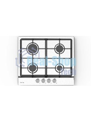 Газовая варочная панель Evelux HEG 633 X Hi-Tech, 60 см, 4 конфорки, чугунные решетки, газ-контроль, электроподжиг, механическое управление, нержавеющая сталь