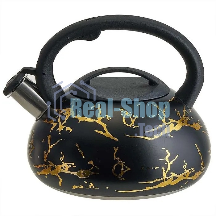 Чайник для плиты ALPENKOK AK-538 из нерж.стали 3л,со свистком,индукционное дно