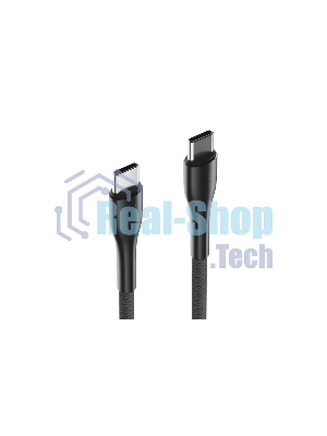 Кабель OLMIO STYLE, Type-C - Type-C, 60W, 1.2м, тканевая оплетка, черный