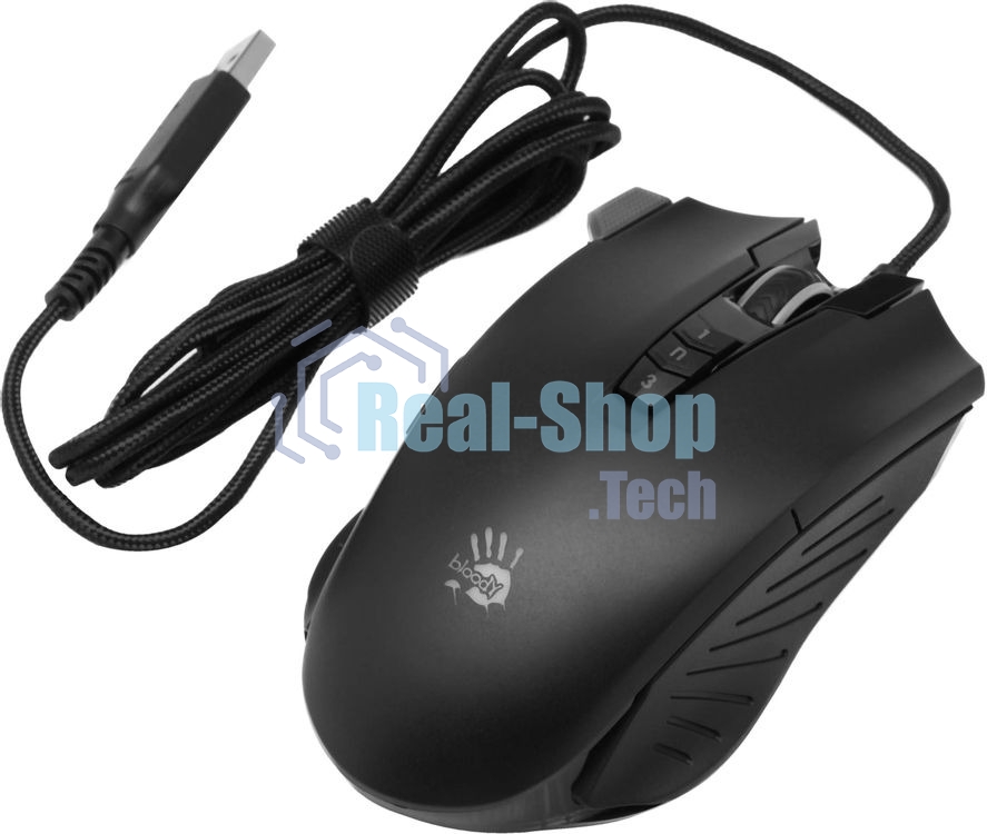Мышь проводная A4Tech Bloody V9M черный, 4000 dpi, USB, кнопки - 9