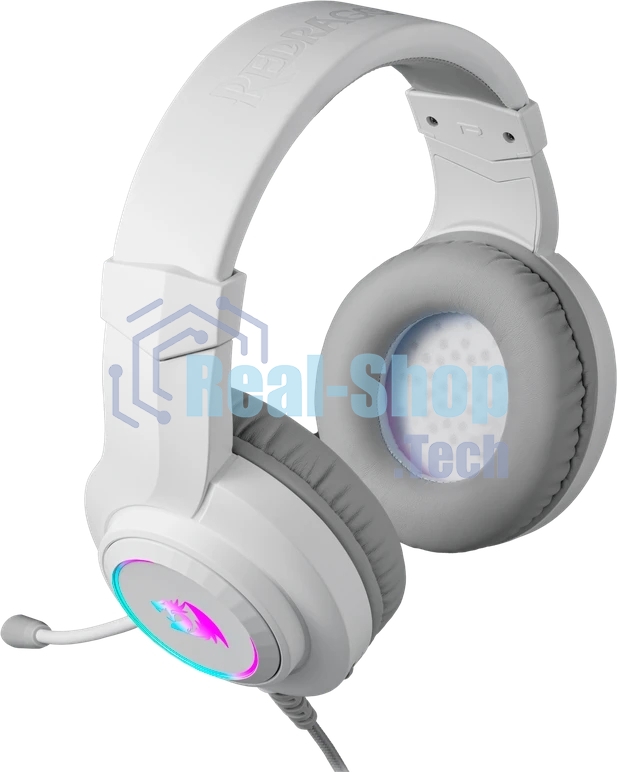 Гарнитура Redragon Hylas белая, проводная, USB / 2 x mini jack 3.5 мм, подсветка