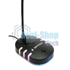 Микрофон настольный конденсаторный Gembird M-05RGB, подсветка RGB, черный