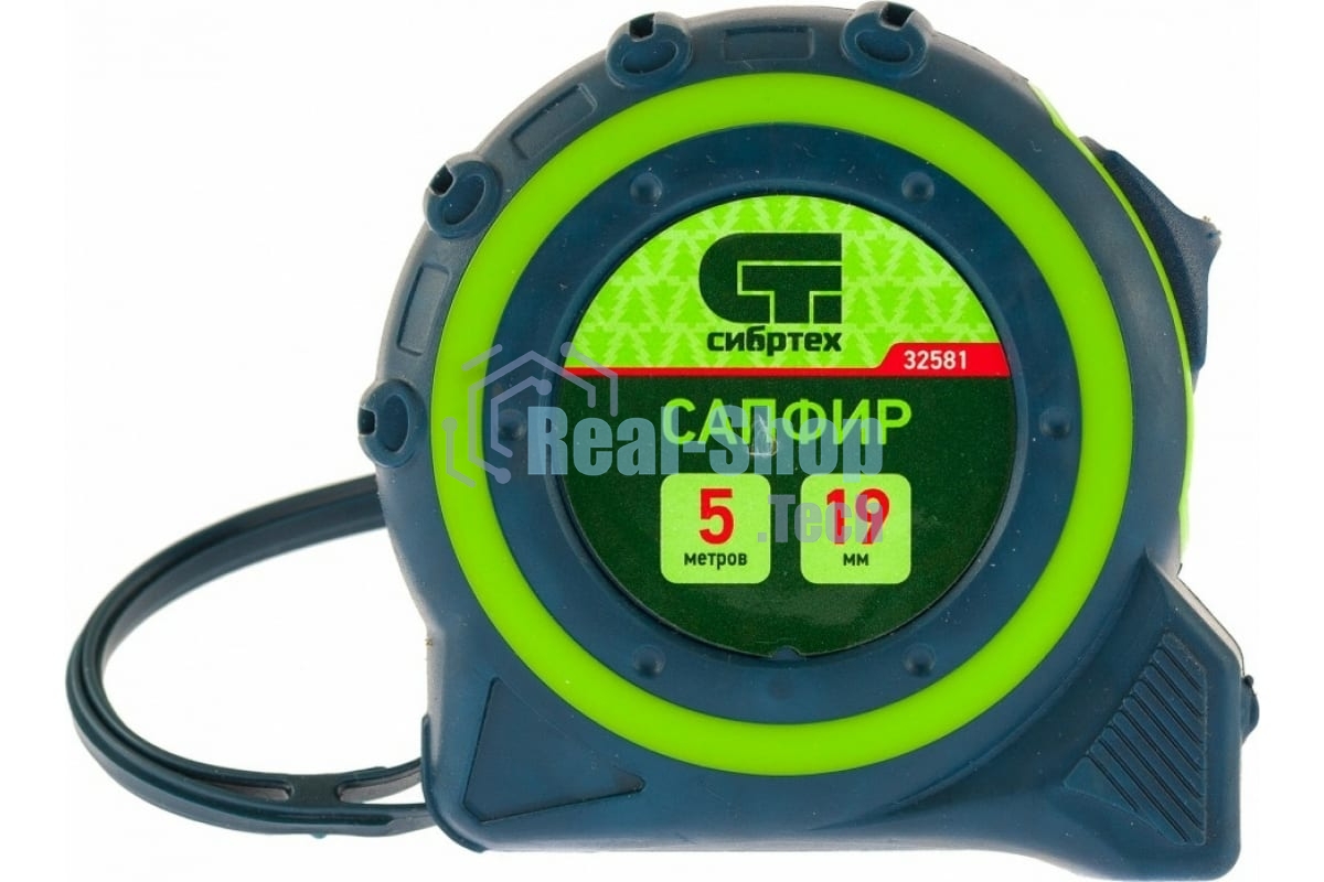 Рулетка Сибртех Сапфир, двухкомпонентный корпус, 5 м х 19 мм