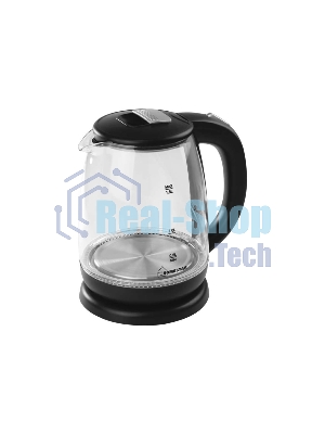 Чайник электрический Homestar HS-1018 1.8 л, стекло, черный, 1500 Вт, (12)