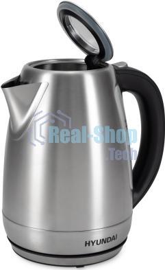 Чайник электрический Hyundai HYK-S8408 1.7л. 2200Вт серебристый матовый/черный (корпус: нержавеющая сталь)