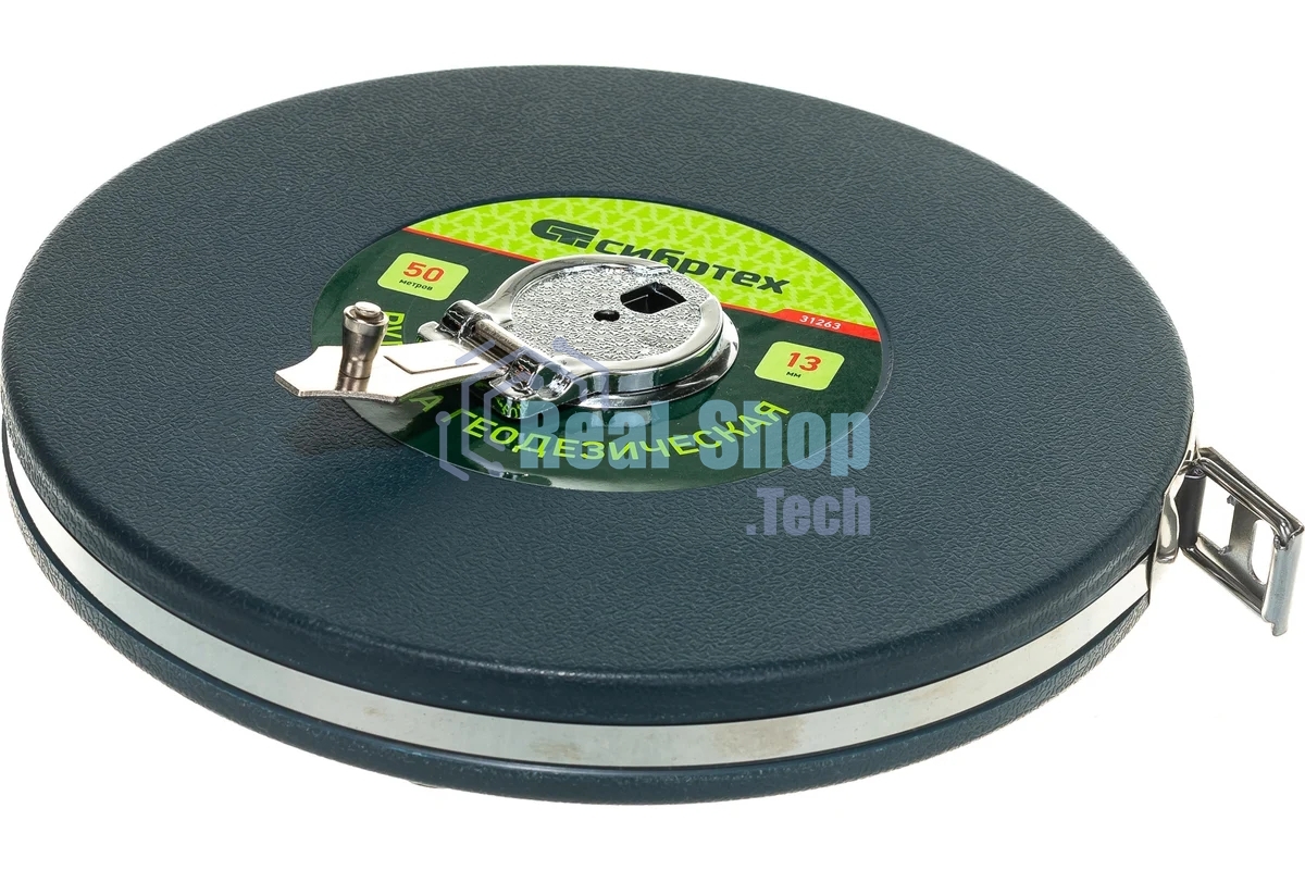 Рулетка Сибртех геодезическая 50 мх13мм закрытый корпус фиберглассовая лента