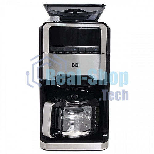 Кофеварка капельная со встроенной кофемолкой BQ CM3002 черный-стальной, исп. кофе - зерновой/молотый, 1.5 л, 1400 Вт
