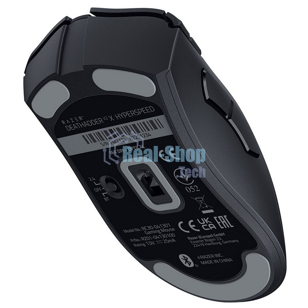 Мышь беспроводная Razer DeathAdder V2 X Hyperspeed черный, 14000 dpi, радиоканал, Bluetooth, USB, кнопки - 7