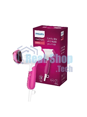 Фен Philips BHD003/00 розовый/белый, 1400 Вт, компактный