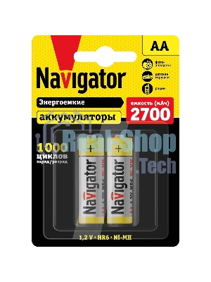 Аккумулятор Navigator NHR-2700-HR6-BP2, 1.2 В