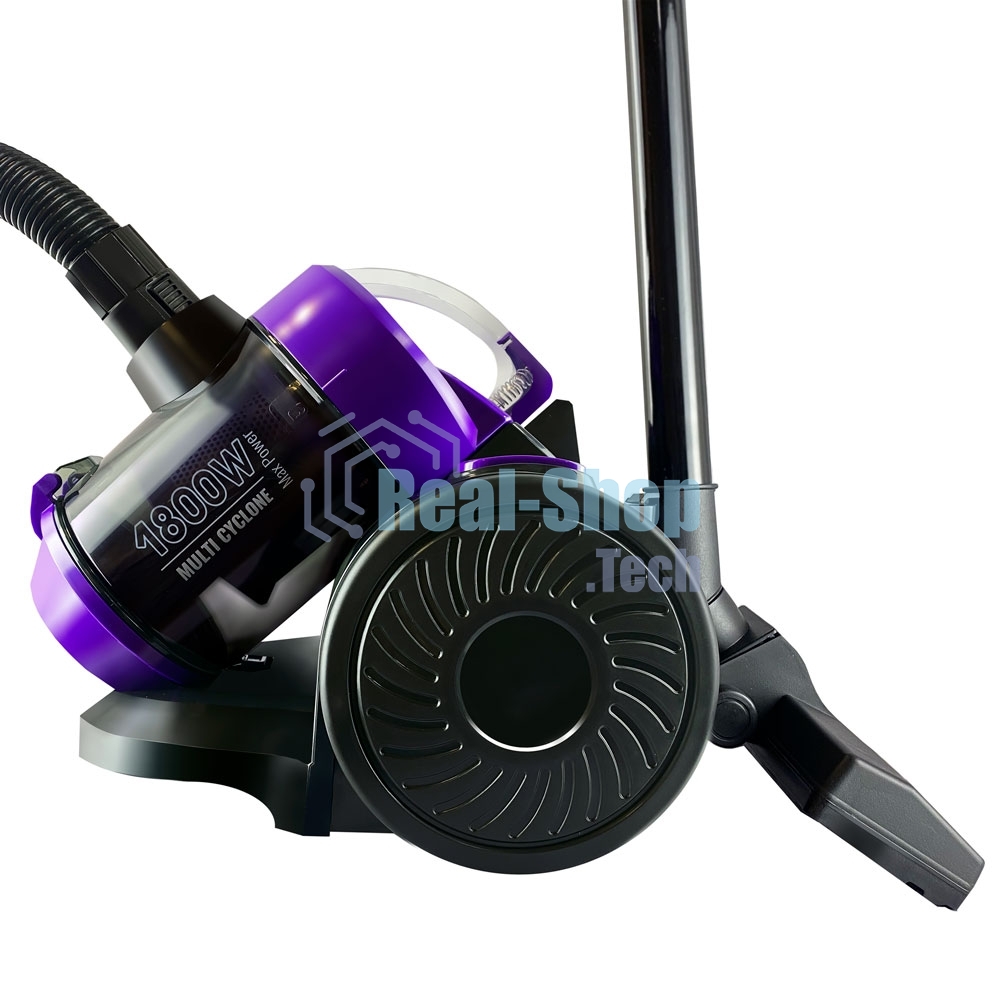 Пылесос циклонный GINZZU VS427 циклонный, черный/фиолетовый